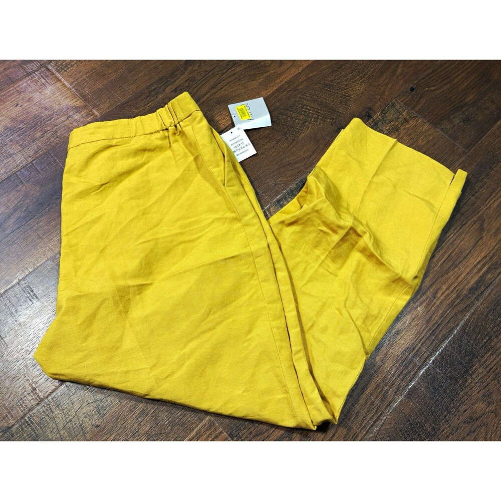 Kasper Womens Gold Yellow Solid Dress Pants Straight Leg Flat Front Pockets 28"